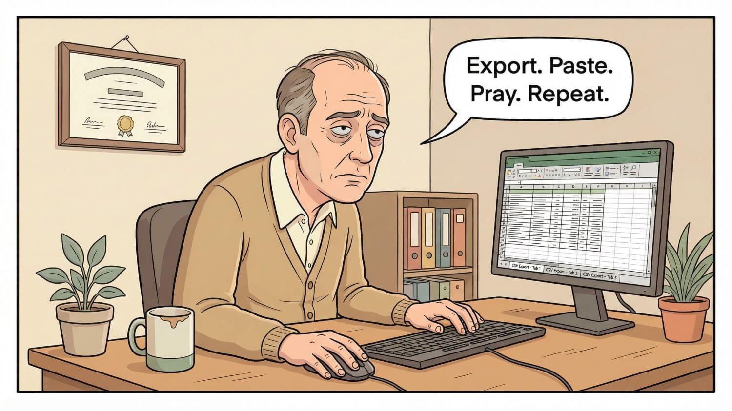 I am a $95,000-a-year copy-paste machine."